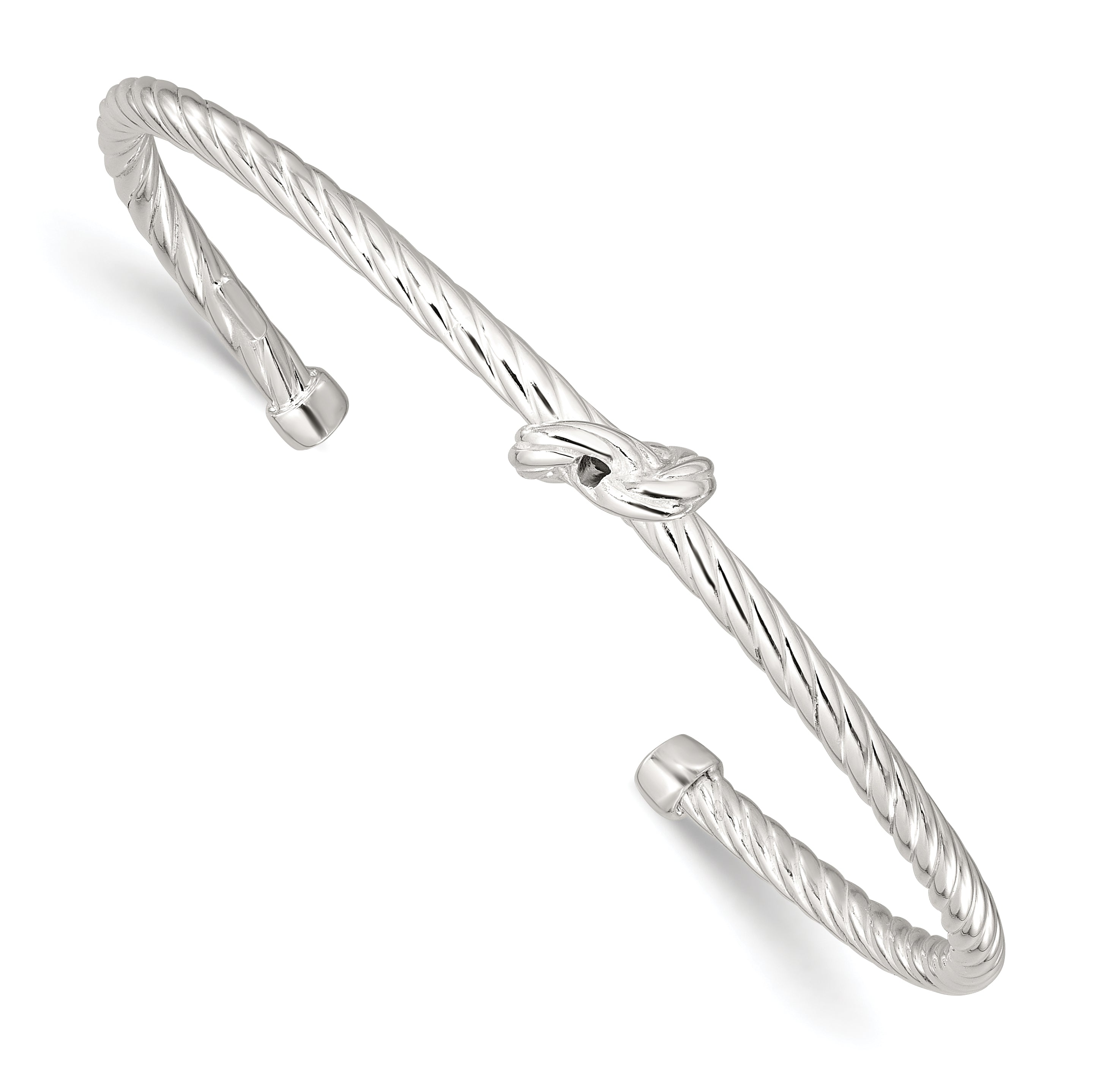Sterling Silver Twisted Knot Cuff Bangle