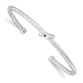 Sterling Silver Twisted Knot Cuff Bangle