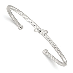 Sterling Silver Twisted Knot Cuff Bangle