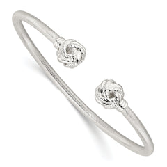 Sterling Silver Textured Love Knot Cuff Bangle