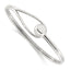 Bead and Loop Closure Flexible Bangle Bracelet in Sterling Silver, 4mm - Sophia Jewelers