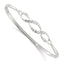Sterling Silver Polished CZ Fancy Hook Bangle Bracelet