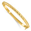 Sterling Silver Polished Gold-tone Textured Hinged Bangle Bracelet