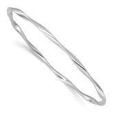 Sterling Silver Rhodium-plated Polished Twisted Slip On Bangle