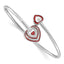 Cubic Zirconia Enamel Heart Flexible Cuff Bracelet in Sterling Silver, 2.49mm - Sophia Jewelers