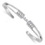 Sterling Silver Rhodium-plated Polished CZ Cuff with Hinge Bangle Bracelet
