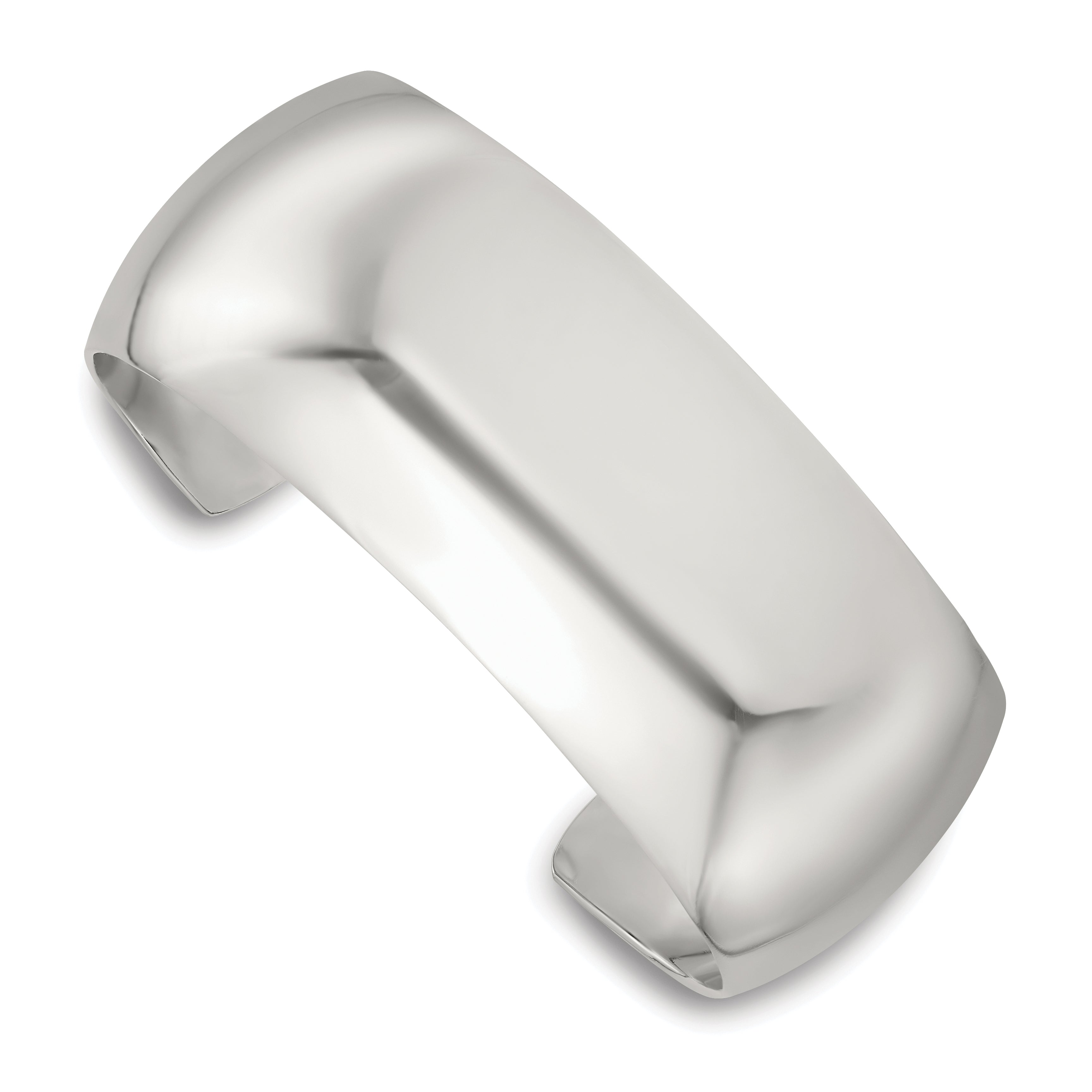 Sterling Silver Polished 25mm Domed Cuff Bangle