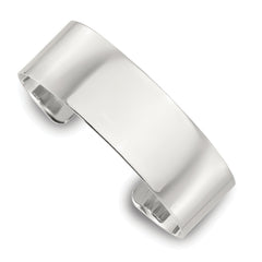 Sterling Silver Polished 20mm Flat Cuff Bangle