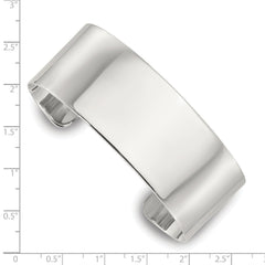 Sterling Silver Polished 25mm Flat Cuff Bangle