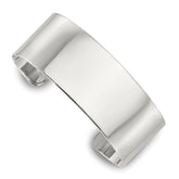 Sterling Silver Polished 25mm Flat Cuff Bangle