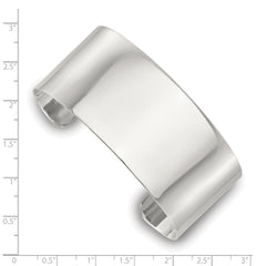 Sterling Silver Polished 30mm Flat Cuff Bangle