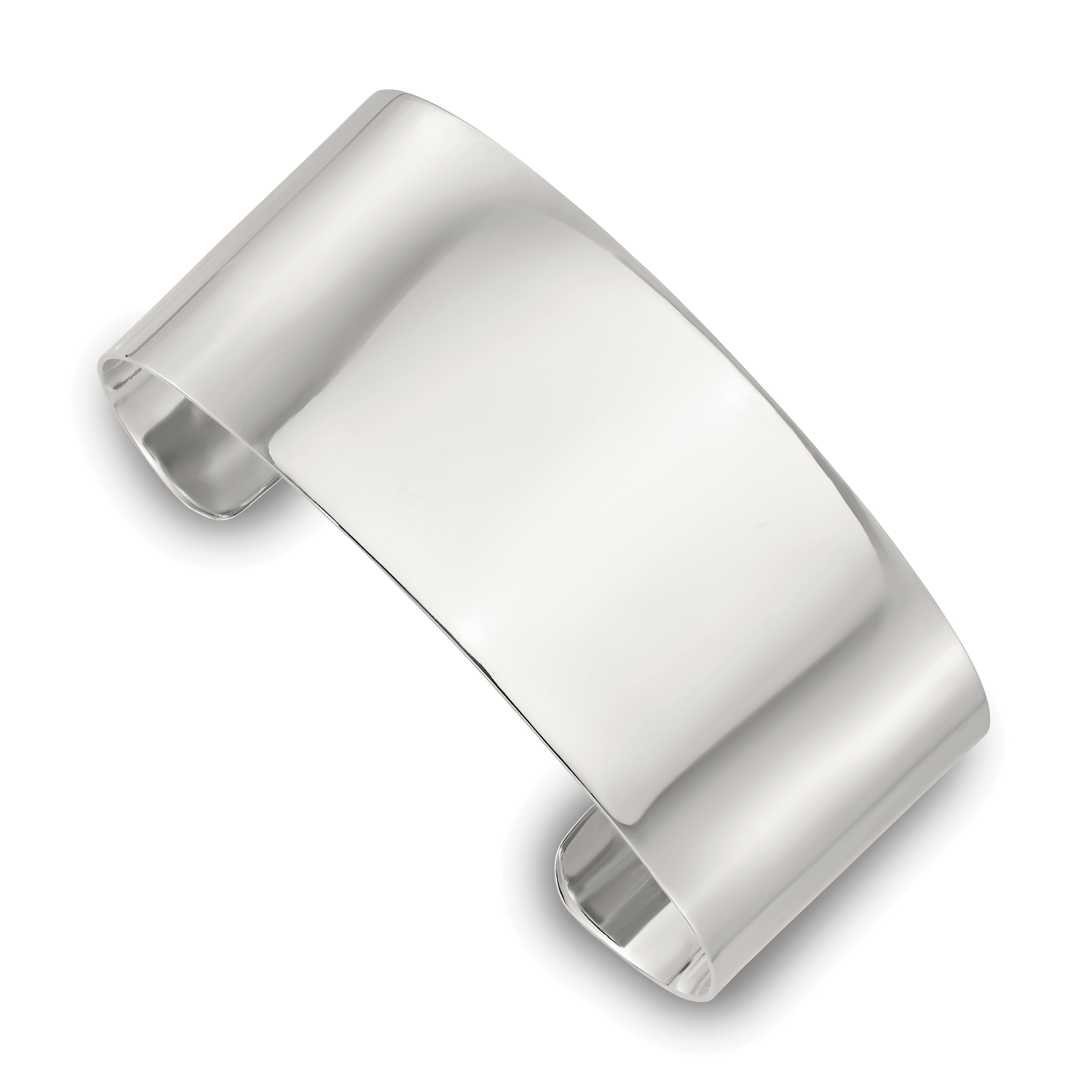 Sterling Silver Polished 30mm Flat Cuff Bangle