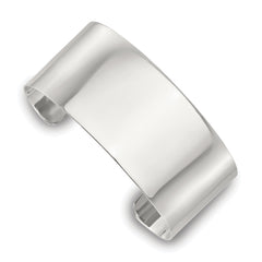 Sterling Silver Polished 30mm Flat Cuff Bangle