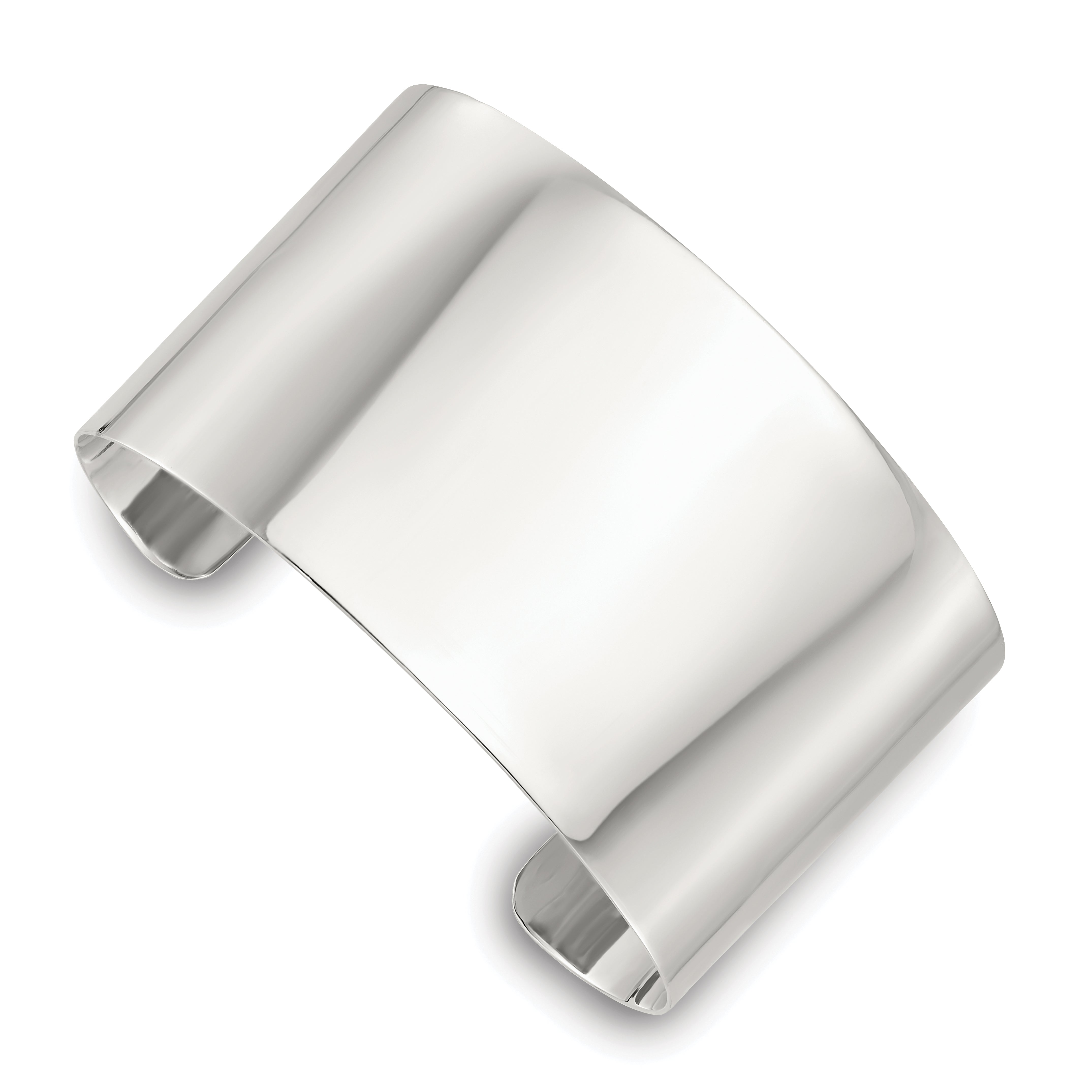 Sterling Silver Polished 40mm Flat Cuff Bangle