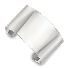 Sterling Silver Polished 40mm Flat Cuff Bangle
