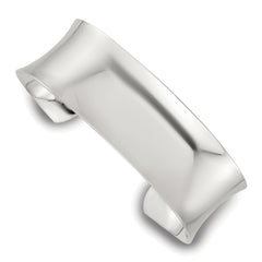 Sterling Silver Polished 20mm Concave Cuff Bangle
