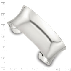 Sterling Silver Polished 25mm Concave Cuff Bangle