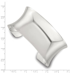 Sterling Silver Polished 30mm Concave Cuff Bangle