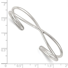 Sterling Silver Polished -X- Cuff Bangle