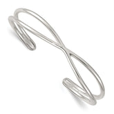 Sterling Silver Polished -X- Cuff Bangle