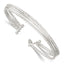 Triple Band Cuff Bracelet in Sterling Silver, 2.1mm Textured - Sophia Jewelers