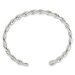 Sterling Silver Polished Curb Link Cuff Bangle