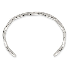 Sterling Silver Polished Anchor / Mariner Link Cuff Bangle