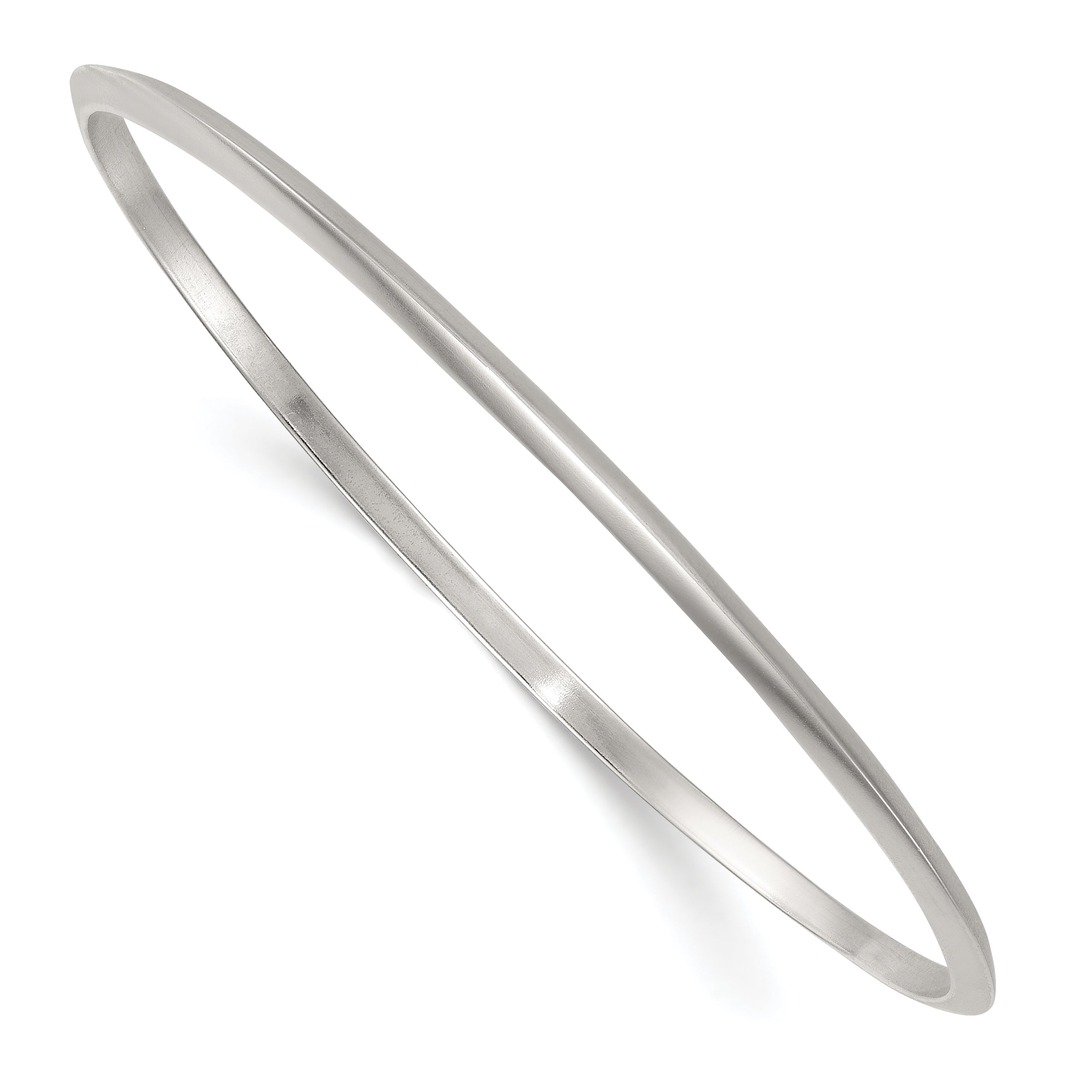 Sterling Silver Polished 2.75mm Knife Edge Slip-on Bangle Bracelet