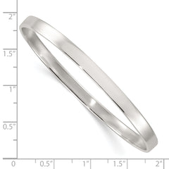 Sterling Silver Polished 5.00mm Flat Slip-on Bangle Bracelet