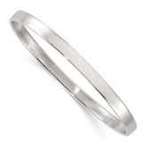 Sterling Silver Polished 5.00mm Flat Slip-on Bangle Bracelet