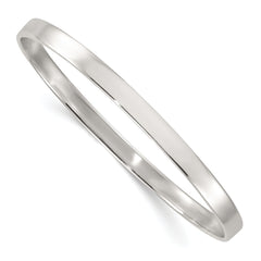 Sterling Silver Polished 5.00mm Flat Slip-on Bangle Bracelet