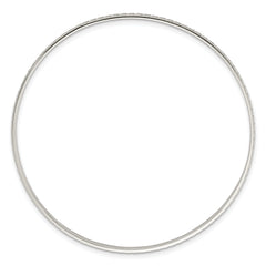 Sterling Silver Polished and Textured 2.50mm Greek Key Slip-on Bangle Bracelet