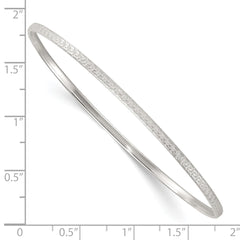 Sterling Silver Polished and Textured 2.50mm Greek Key Slip-on Bangle Bracelet