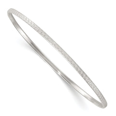 Sterling Silver Polished and Textured 2.50mm Greek Key Slip-on Bangle Bracelet