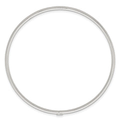 Sterling Silver Polished and Textured 2.00mm Slip-on Bangle Bracelet