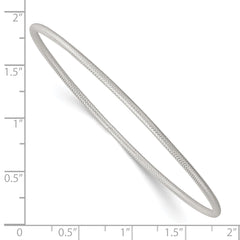 Sterling Silver Polished and Textured 2.00mm Slip-on Bangle Bracelet