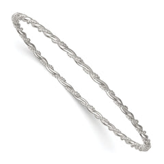 Sterling Silver Polished and Twisted 2.5mm Slip-on Bangle Bracelet