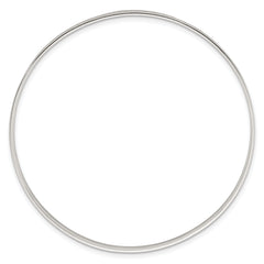 Sterling Silver Polished Textured 4.00mm Floral Pattern Slip-on Bangle Bracelet