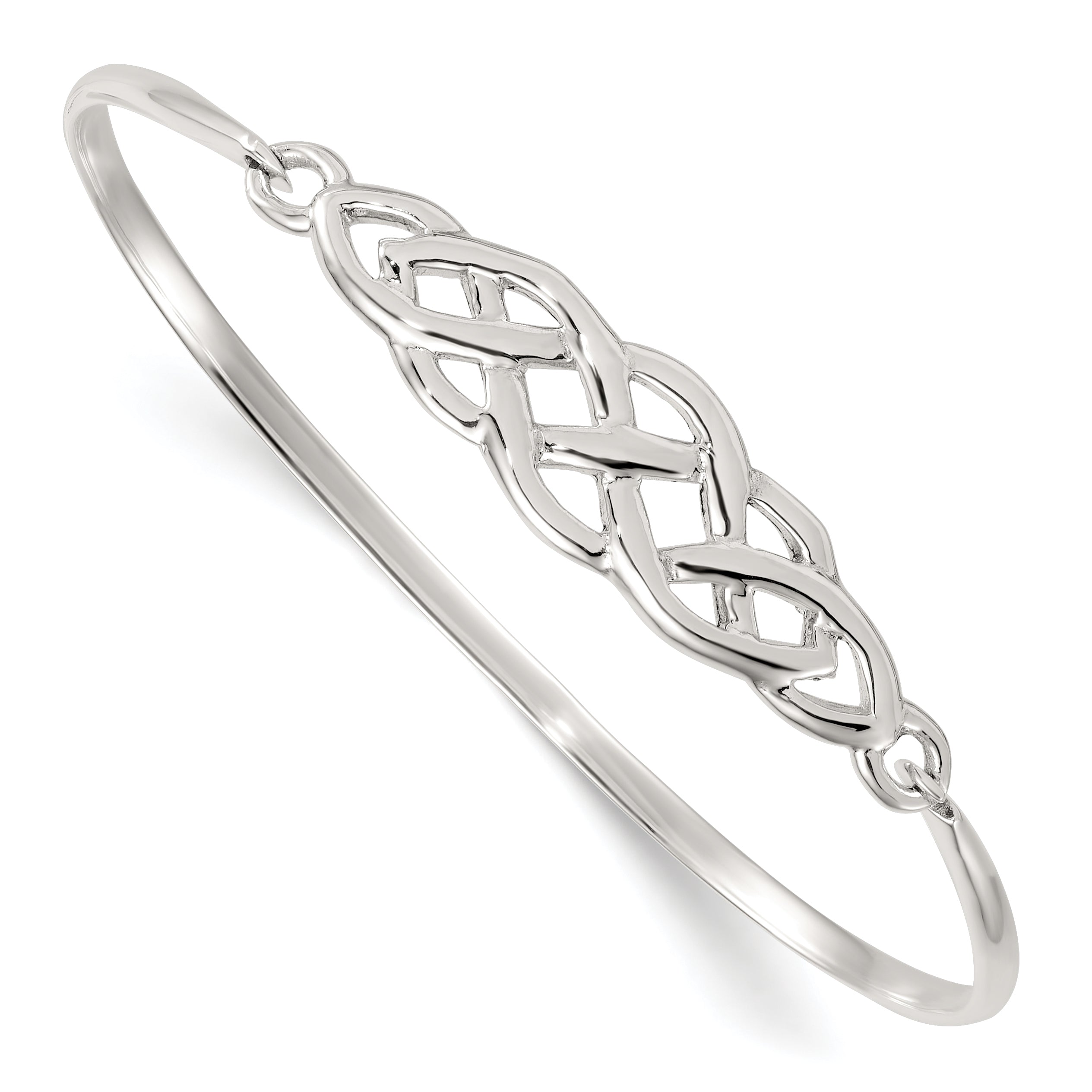 Sterling Silver Polished Celtic Knot Bangle