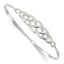 Celtic Knot Hook Closure Bangle Bracelet in Sterling Silver, 2.6mm - Sophia Jewelers