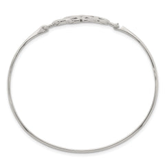 Sterling Silver Polished Double Trinity Knot Bangle