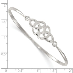 Sterling Silver Polished Double Trinity Knot Bangle