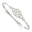 Trinity Knot Hook Closure Bangle Bracelet in Sterling Silver, 2.6mm - Sophia Jewelers
