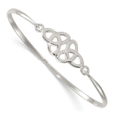 Sterling Silver Polished Double Trinity Knot Bangle