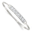 Square Cubic Zirconia Hook Closure Bangle Bracelet in Sterling Silver, 2.4mm - Sophia Jewelers