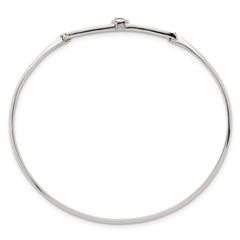 Sterling Silver Polished Fancy CZ Bangle