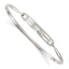Fancy Cubic Zirconia Hook Closure Bangle Bracelet in Sterling Silver, 2.8mm - Sophia Jewelers