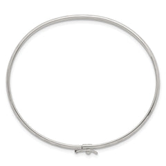 Sterling Silver Polished and Diamond-cut 3.0mm Flexible Bangle