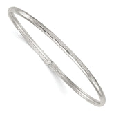 Sterling Silver Polished and Diamond-cut 3.0mm Flexible Bangle