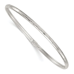 Sterling Silver Polished and Diamond-cut 3.0mm Flexible Bangle